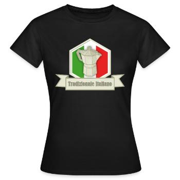 tradizionale italiano - Cafetière expresso - T-shirt Femme - noir - Devant - AI Model Female 172 dark (172cm)