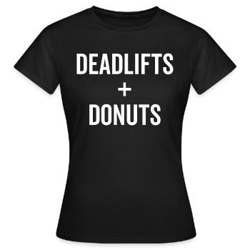 Deadlifts + Donuts - Frauen T-Shirt - Schwarz - Vorne - AI Model Female 172 dark (172cm)
