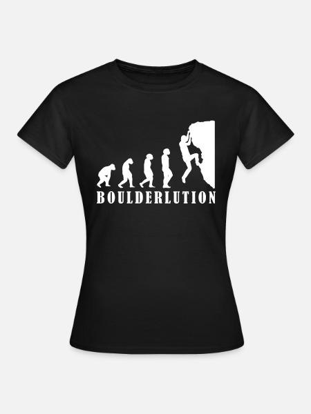 Bouldern Klettern Evolution Bergsteiger Geschenk - Dame-T-shirt - sort