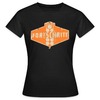 FORTSCHRITT DDR Landmaschinen Retro - Frauen T-Shirt - Schwarz - Vorne - AI Model Female 172 dark (172cm)