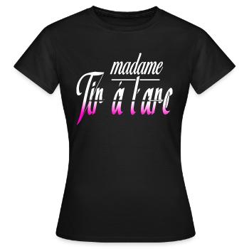 Madame Tir à l arc sport humour citation - T-shirt Femme - noir - Devant - AI Model Female 172 dark (172cm)