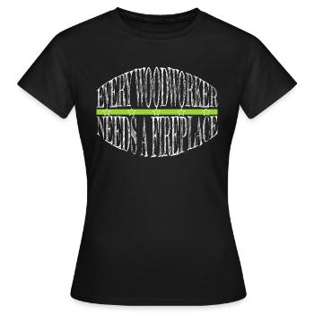 bûcheron blague marteau-piqueur charpentier blague - T-shirt Femme - noir - Devant - AI Model Female 172 dark (172cm)