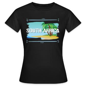 South Africa - Women's T-Shirt - black - Front - AI Model Female 172 dark (172cm)