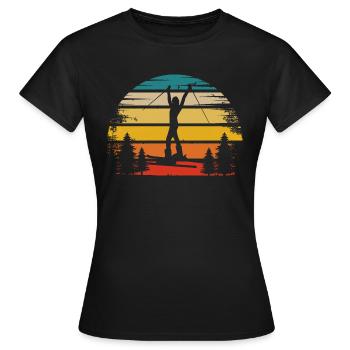 Soleil rétro et ski - - T-shirt Femme - noir - Devant - AI Model Female 172 dark (172cm)