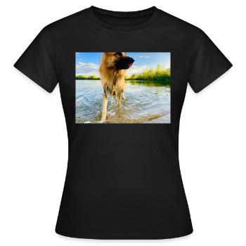 Altdeutscher Schäferhund - Frauen T-Shirt - Schwarz - Vorne - AI Model Female 172 dark (172cm)