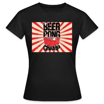 Beer Pong Champ Kollektion - Frauen T-Shirt - Schwarz - Vorne - AI Model Female 172 dark (172cm)