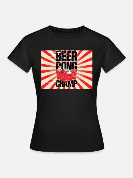 Beer Pong Champ Kollektion - Frauen T-Shirt - Schwarz
