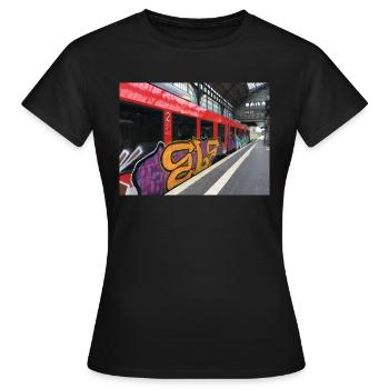 Grafitti Style - Frauen T-Shirt - Schwarz - Vorne - AI Model Female 172 dark (172cm)
