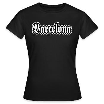 Barcelona Fanartikel Fussball Spanien Fankurve - Frauen T-Shirt - Schwarz - Vorne - AI Model Female 172 dark (172cm)