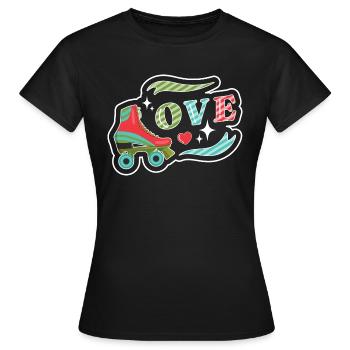 Roller Skating Inline Skating Inline Skates - Women's T-Shirt - black - Front - AI Model Female 172 dark (172cm)