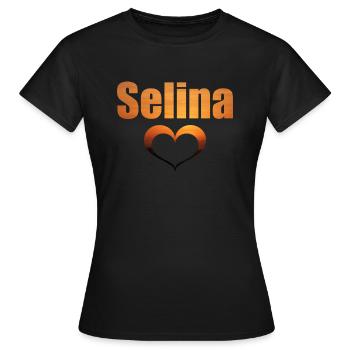 +++ Selina !! Liebesbeweis +++ - Frauen T-Shirt - Schwarz - Vorne - AI Model Female 172 dark (172cm)