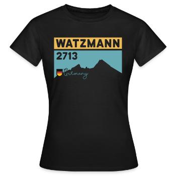 Watzmann Crossing Randonnée au mont Berchtesgaden - T-shirt Femme - noir - Devant - AI Model Female 172 dark (172cm)