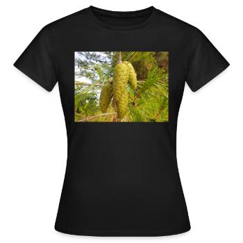 Pin d’Alep aussi Pin de Jérusalem Alep-Kiefer - T-shirt Femme - noir - Devant - AI Model Female 172 dark (172cm)