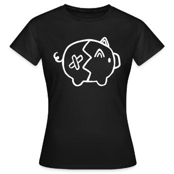 Tirelire argent cassé - T-shirt Femme - noir - Devant - AI Model Female 172 dark (172cm)
