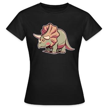 Triceratops Chibi - Frauen T-Shirt - Schwarz - Vorne - AI Model Female 172 dark (172cm)