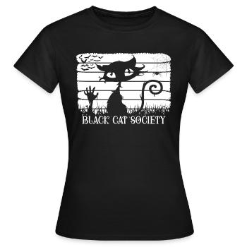 Black Cat Society - Frauen T-Shirt - Schwarz - Vorne - AI Model Female 172 dark (172cm)