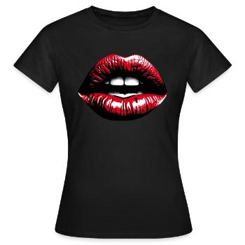 Rouge à lèvres rouge Contemplative Lips - T-shirt Femme - noir - Devant - AI Model Female 172 dark (172cm)