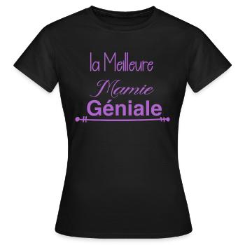 la meilleure Mamie Géniale Humour - T-shirt Femme - noir - Devant - AI Model Female 172 dark (172cm)
