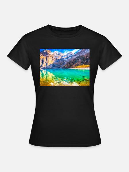 ALPEN PARADIES - Frauen T-Shirt - Schwarz