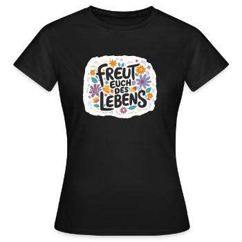 lebensfreude - Frauen T-Shirt - Schwarz - Vorne - AI Model Female 172 dark (172cm)