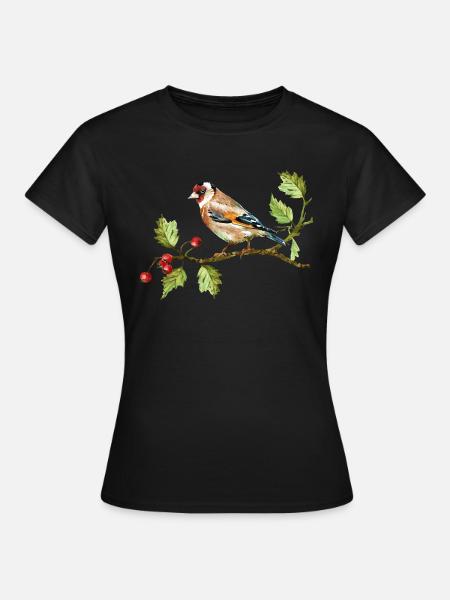 Bunter Vogel - Frauen T-Shirt - Schwarz