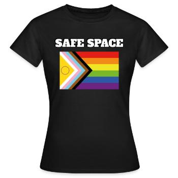 Inclusive Pride Pride SAFE SPACE - Women's T-Shirt - black - Front - AI Model Female 172 dark (172cm)