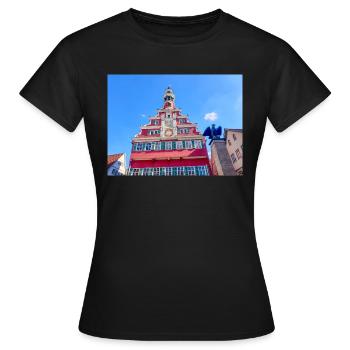 Altes Rathaus Esslingen am Neckar - Frauen T-Shirt - Schwarz - Vorne - AI Model Female 172 dark (172cm)