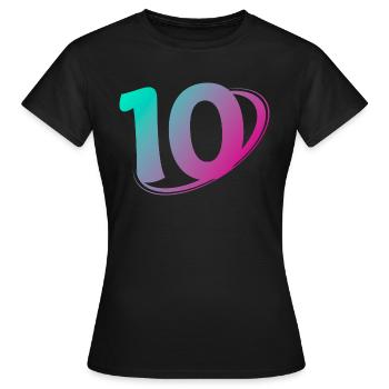 Nummer 10 mehrfarbig - Frauen T-Shirt - Schwarz - Vorne - AI Model Female 172 dark (172cm)