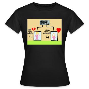 Clonage maman de gentillesse . - T-shirt Femme - noir - Devant - AI Model Female 172 dark (172cm)