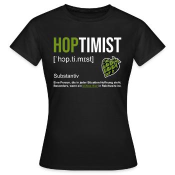 Der Bier-Optimist - Frauen T-Shirt - Schwarz - Vorne - AI Model Female 172 dark (172cm)