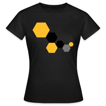 Waben 6 - Frauen T-Shirt - Schwarz - Vorne - AI Model Female 172 dark (172cm)
