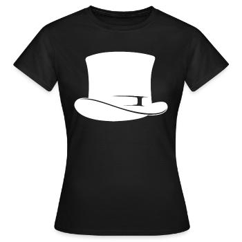 Zylinder weiß - Frauen T-Shirt - Schwarz - Vorne - AI Model Female 172 dark (172cm)