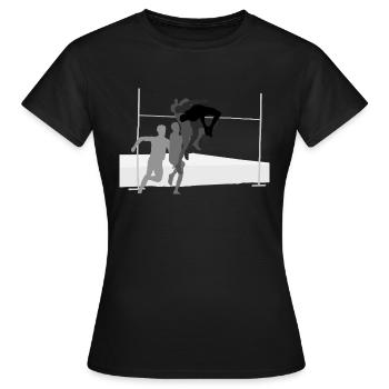 Hochsprung - Frauen T-Shirt - Schwarz - Vorne - AI Model Female 172 dark (172cm)