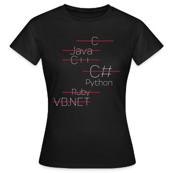 PYTHON CODING / PROGRAMMIERSPRACHE - Frauen T-Shirt - Schwarz - Vorne - AI Model Female 172 dark (172cm)