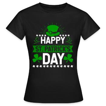 Happy St. Patrick's Day Feiertag Irland Geschenk - Frauen T-Shirt - Schwarz - Vorne - AI Model Female 172 dark (172cm)