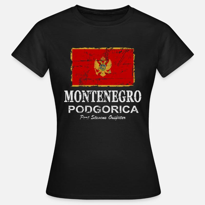 Drapeau du Monténégro - bannière - drapeau - drapeau - T-shirt Femme - noir