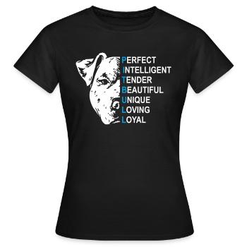Pitbull - Frauen T-Shirt - Schwarz - Vorne - AI Model Female 172 dark (172cm)