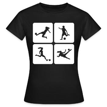 Frauenfußball - Frauen T-Shirt - Schwarz - Vorne - AI Model Female 172 dark (172cm)