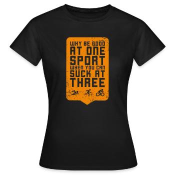 Triathlet - Frauen T-Shirt - Schwarz - Vorne - AI Model Female 172 dark (172cm)