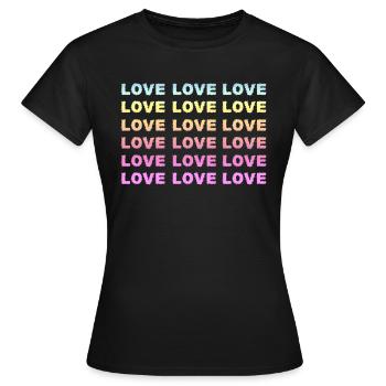 Liebe Liebe Liebe - Frauen T-Shirt - Schwarz - Vorne - AI Model Female 172 dark (172cm)