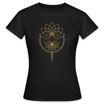 Mandala Lotus - T-shirt Femme - noir - Devant - AI Model Female 172 dark (172cm)