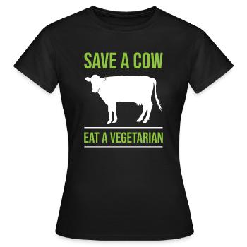 Kuh Kühe Geschenk Landwirtschaft Rind Tier Bauer - Frauen T-Shirt - Schwarz - Vorne - AI Model Female 172 dark (172cm)
