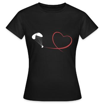 Vol mouche coeur cadeau parapente parapente - T-shirt Femme - noir - Devant - AI Model Female 172 dark (172cm)