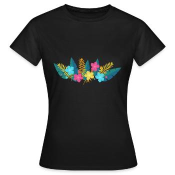 Palme d'hibiscus - T-shirt Femme - noir - Devant - AI Model Female 172 dark (172cm)
