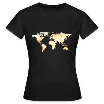 Weltkarte - Frauen T-Shirt - Schwarz - Vorne - AI Model Female 172 dark (172cm)