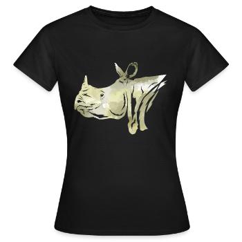 Nashorn - Frauen T-Shirt - Schwarz - Vorne - AI Model Female 172 dark (172cm)