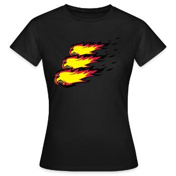 Fire flame formation de boule de feu agro - T-shirt Femme - noir - Devant - AI Model Female 172 dark (172cm)
