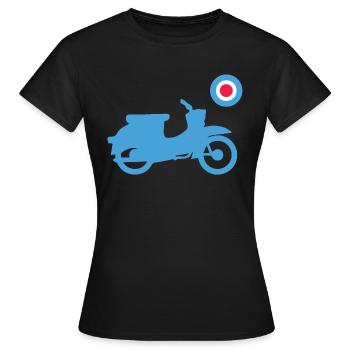 Schwalbe Mod Great Britain Style - Frauen T-Shirt - Schwarz - Vorne - AI Model Female 172 dark (172cm)