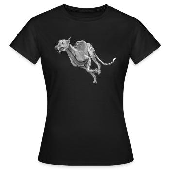 Lévrier - T-shirt Femme - noir - Devant - AI Model Female 172 dark (172cm)