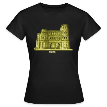 Trier Porta Nigra Mosel Rheinland Pfalz - Frauen T-Shirt - Schwarz - Vorne - AI Model Female 172 dark (172cm)
